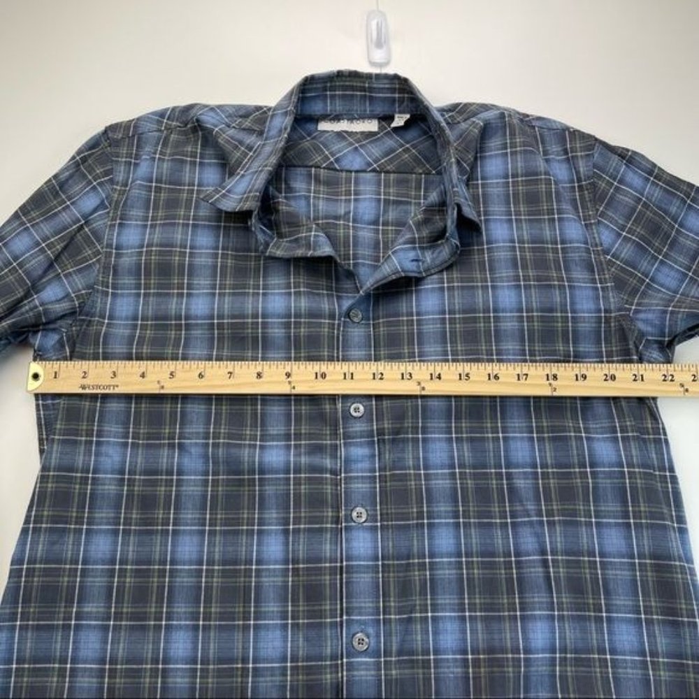 Coastaoro Blue Gray Plaid Long Sleeve Button Down Shirt Large - Picture 8 of 9